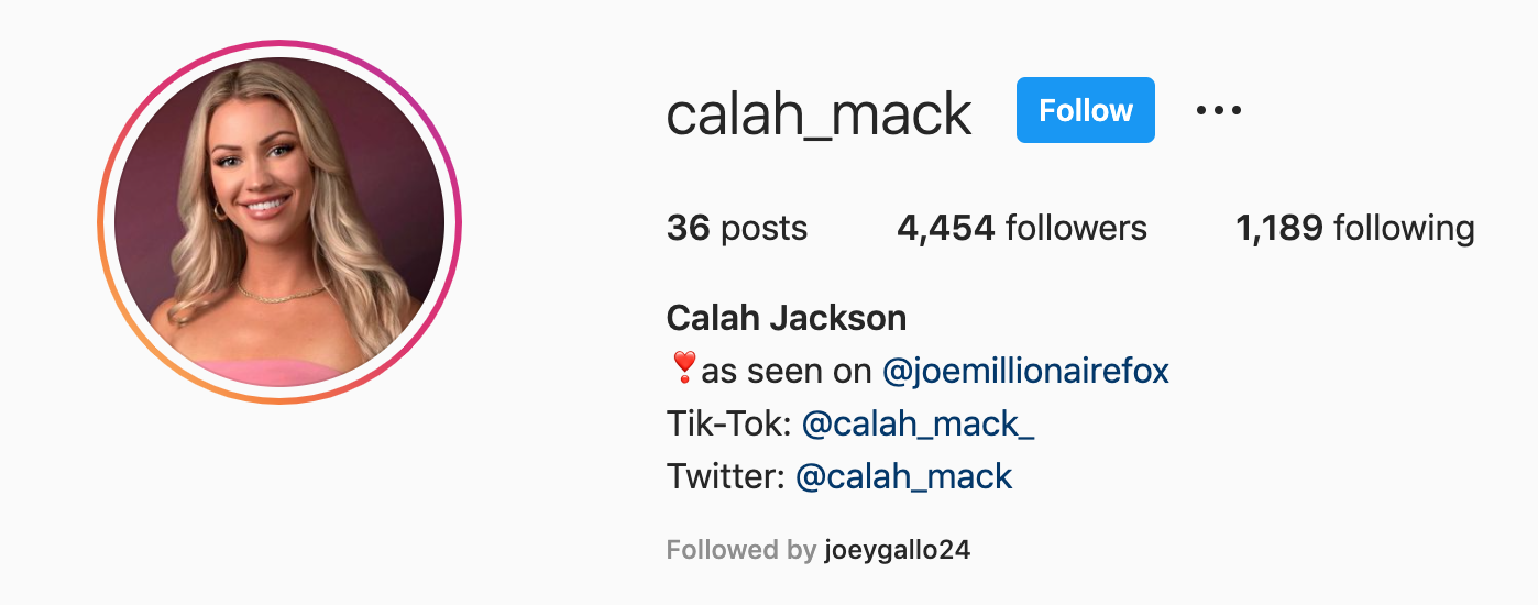 Who Is Calah Jackson from Joe Millionaire on Fox? The Reality TV